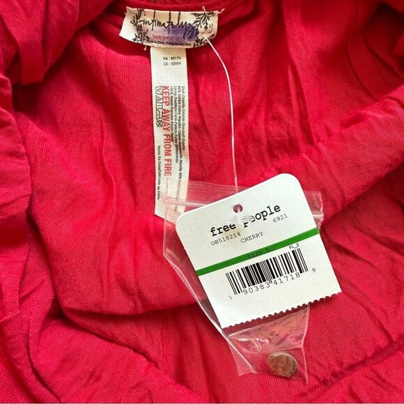 Free People Daydream Red Lace Dress NEW Large Open Back - Picture 3 of 10